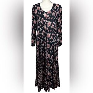 Vintage 90’s/Y2k Floral Print Long Sleeve Maxi Boho Grunge Dress American Angel